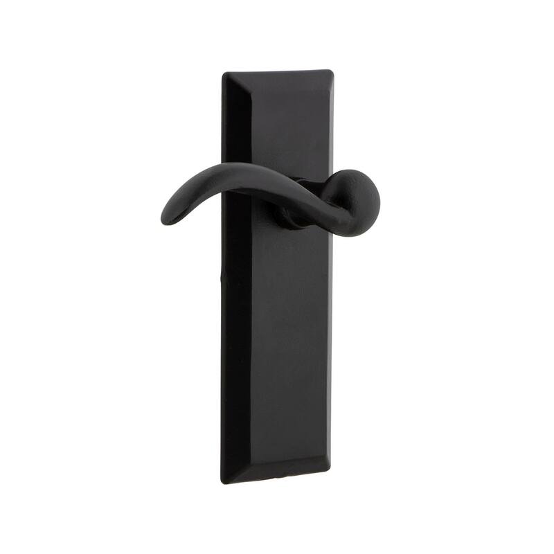 Ageless Iron Keep - Rustic Cast Iron Left Handed Passage Door Lever - Black Iron
