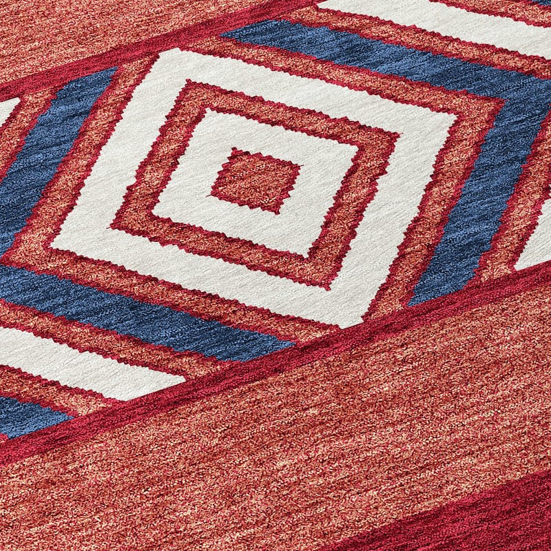 Machine Washable Indoor/ Outdoor Global Boho Chantille Rug