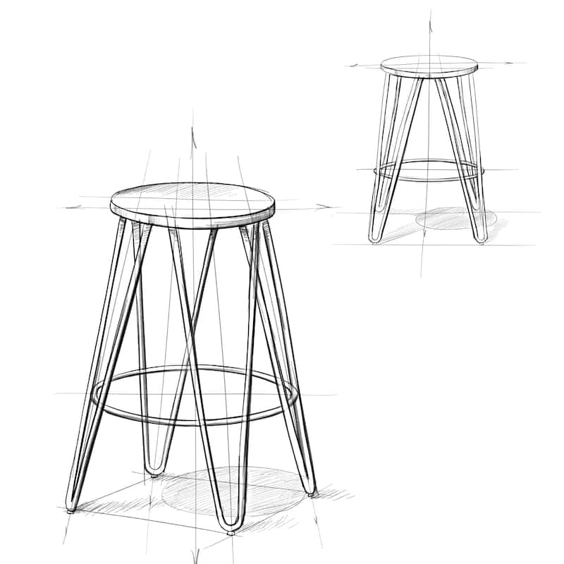 WYNDENHALL Kendall Industrial Metal Counter Height Stool with Wood Seat