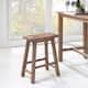 The Gray Barn Vermejo Wire-brushed Rubberwood Saddle Stool - Barnwood - Counter height