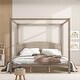 preview thumbnail 2 of 9, King Size Canopy Platform Kids Bed Frame with Headboard & Support Legs, Safety Guaranteed, Easy to Assemble, Brown Wash