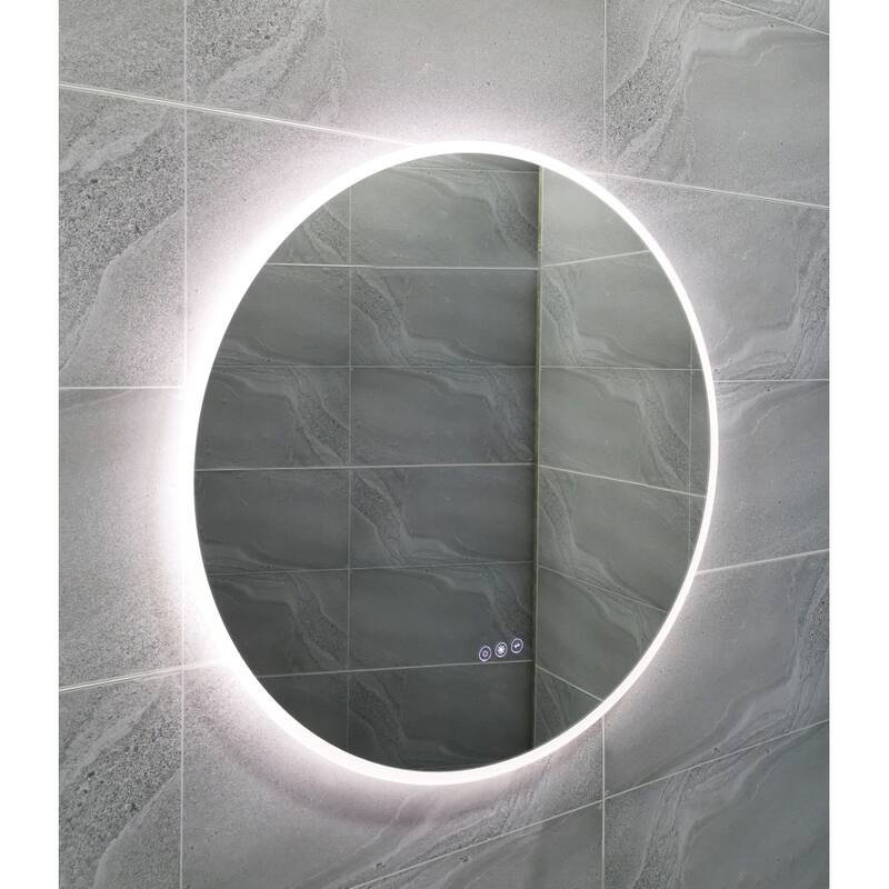 24'' x 24'' Round Wall Mount Bathroom Vanity Mirror with LED Light