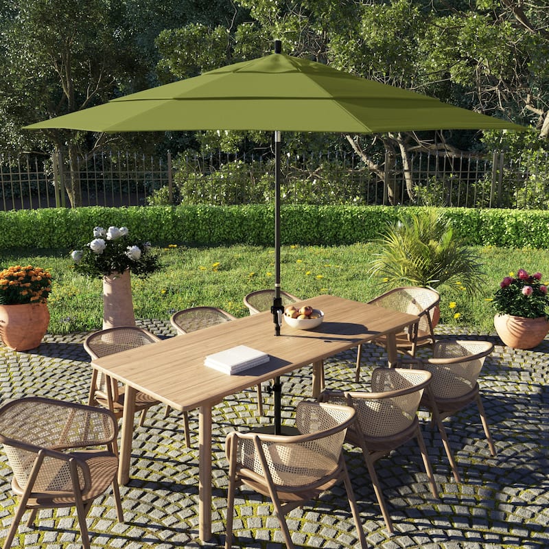 North Bend 11-foot Crank Open Auto-tilt Black Umbrella by Havenside Home