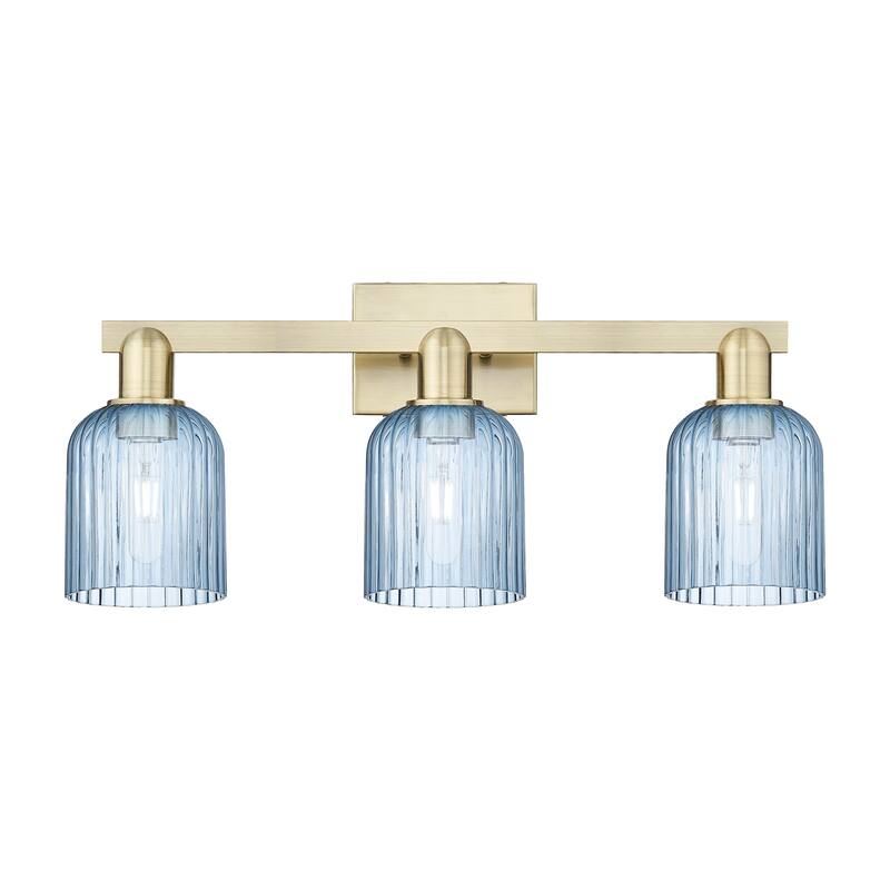 Innovations Lighting 716-3W-11-24 Bridal Veil Vanity Bridal Veil 3 - Antique Brass / Blue