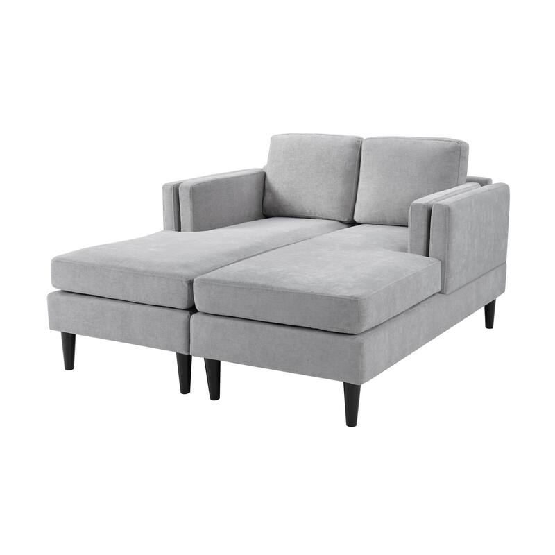 Roomfitters 54 Inch Modern Chaise Lounge Sofa Bed with Dual-Layer Armrests and Deep Seating