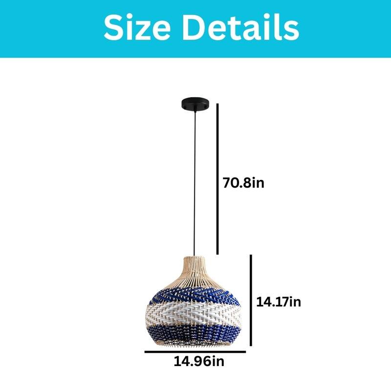 3 Light kitchen ighting blue white pendant lights faux rattan pendant light