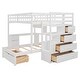 preview thumbnail 12 of 34, Full over Twin Bunk Bed with Desk, Drawers and Shelves,Multifunctional Loft Bed with Storage