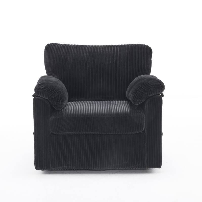 33 Inch Oversized Swivel Chenille Lounge Chair - Comfortable Rotatable Single Sofa Chair for Small Spaces
