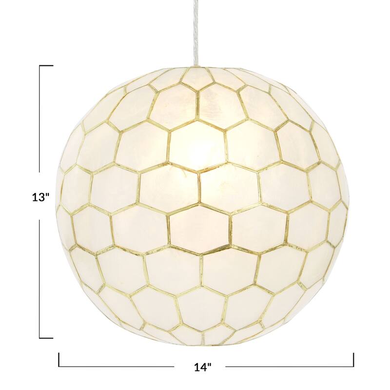 Capiz Honeycomb Globe Pendant Light