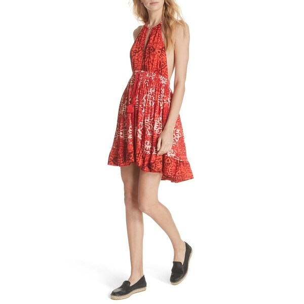 red mini shift dress