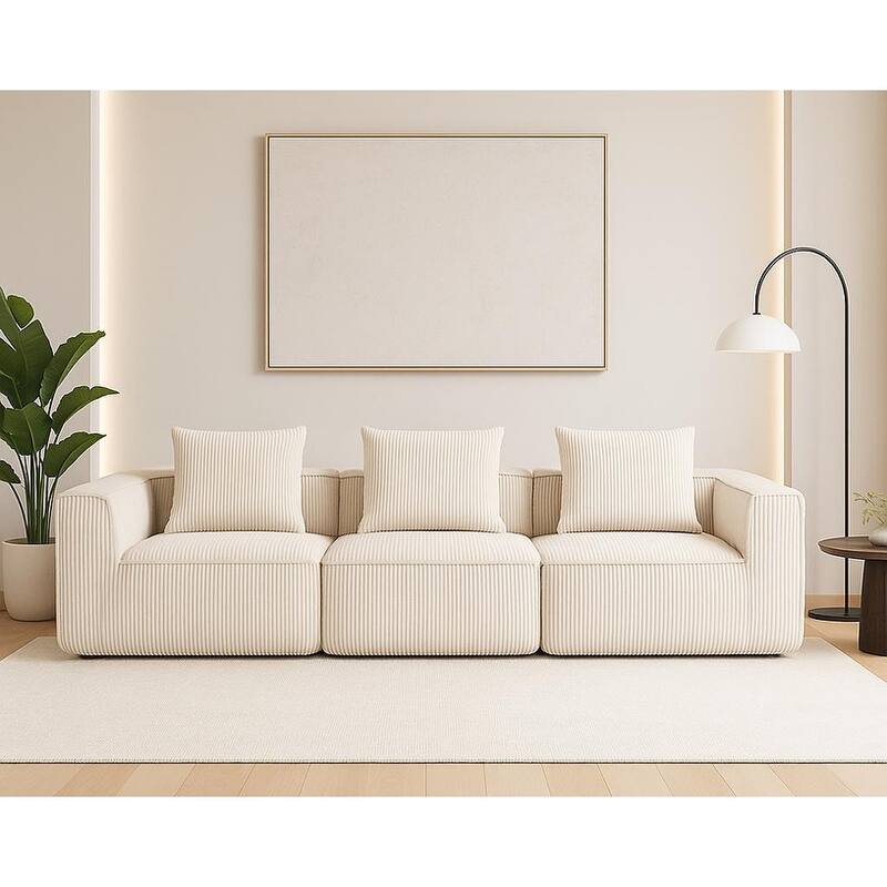GDFStudio - Solaro Series Multi-Person Modular Compression Sofa with Distinct Textures and Corduroy Comfort