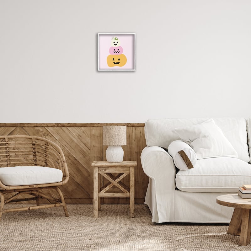 Stupell Pastel Happy Jack-o-Lanterns Framed Giclee Art Design By Sazerelli Designs