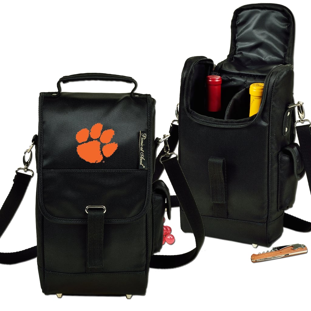 NCAA Clemson Tigers Two Bottle Wine Tote w/Corkscrew