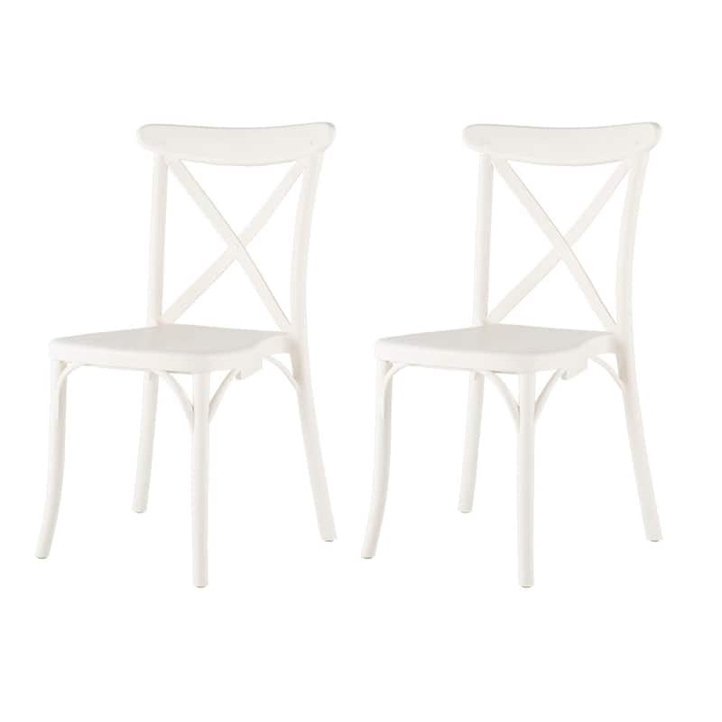 Xenia Plastic Resin Outdoor Dining Side Chairs (Set of 2) - White