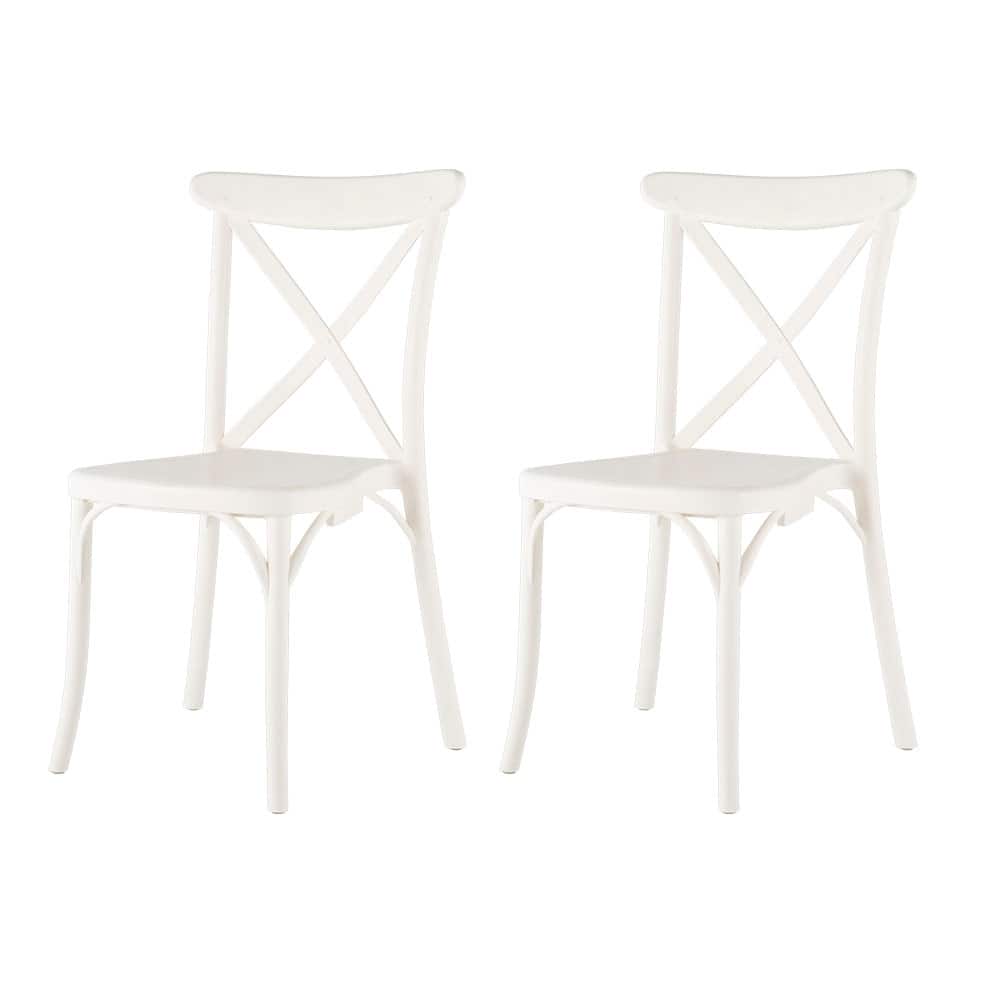 X Resin Stackable Dining Chair, Set of 2