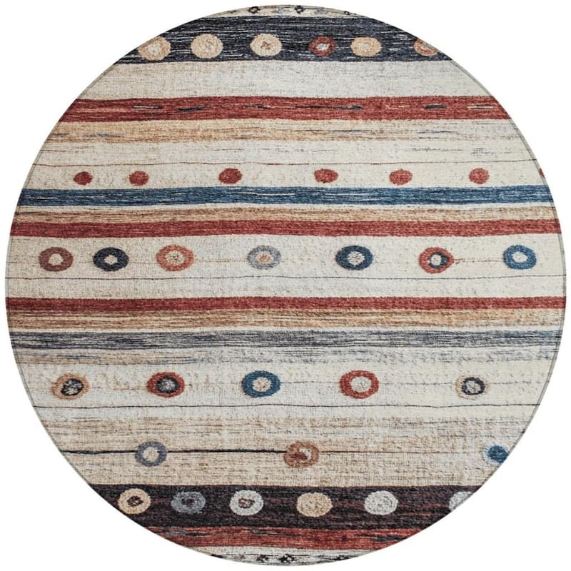 HomeRoots Striped Transitional Rectangle Outdoor Rug