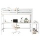 preview thumbnail 18 of 21, Multifunctional Design Pine Loft Bed with Built-in Desk, Ladder Platform, Ladders, Guardrails, Full Size