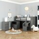 preview thumbnail 3 of 7, Gray Twin Pine Loft Bed with Storage Steps, Movable Desk, Drawers, Guardrail