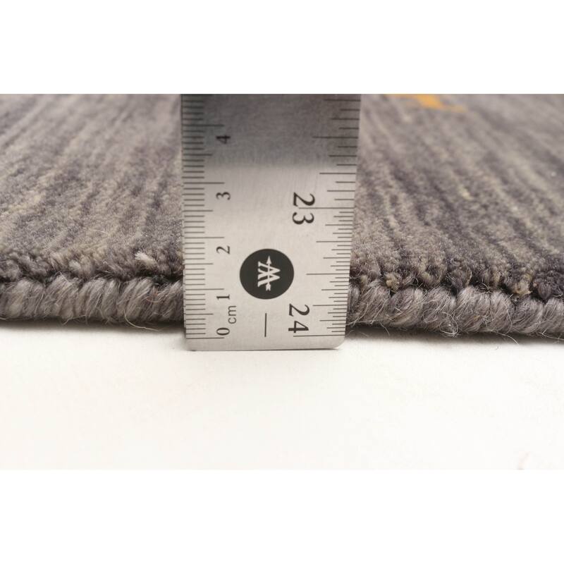 ECARPETGALLERY Hand Loomed Kashkuli Gabbeh Grey Wool Rug - 2'6 x 7'6