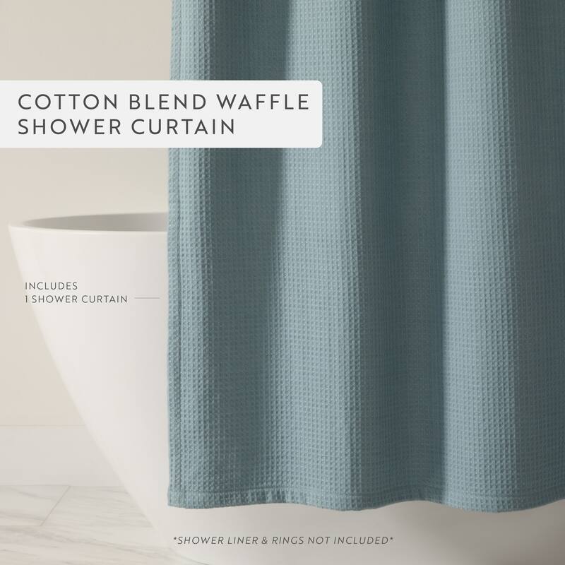Becky Cameron Cotton Blend Waffle Shower Curtain