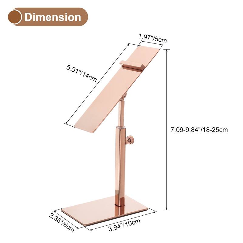 Shoe Display Stand 2Pcs Adjustable Countertop Shoe Rack Holder Home - Rose Gold