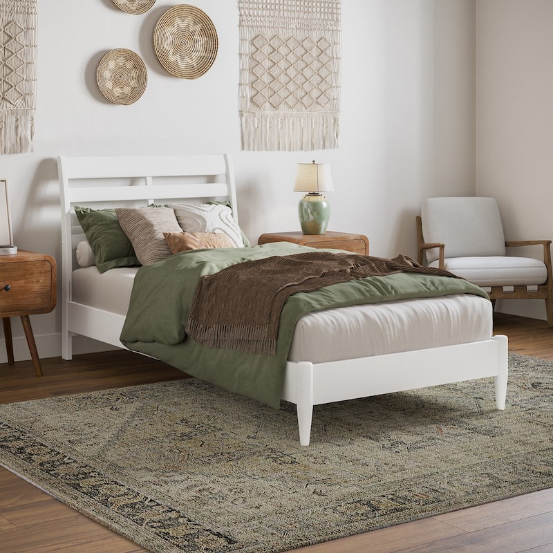 Savannah Solid Wood Low Profile Platform Bed - White - Twin XL