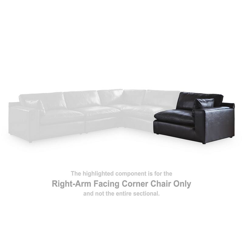 Signature Design by Ashley Emilia Black 3-Piece Sectional Sofa - 138"W x 36"D x 41"H