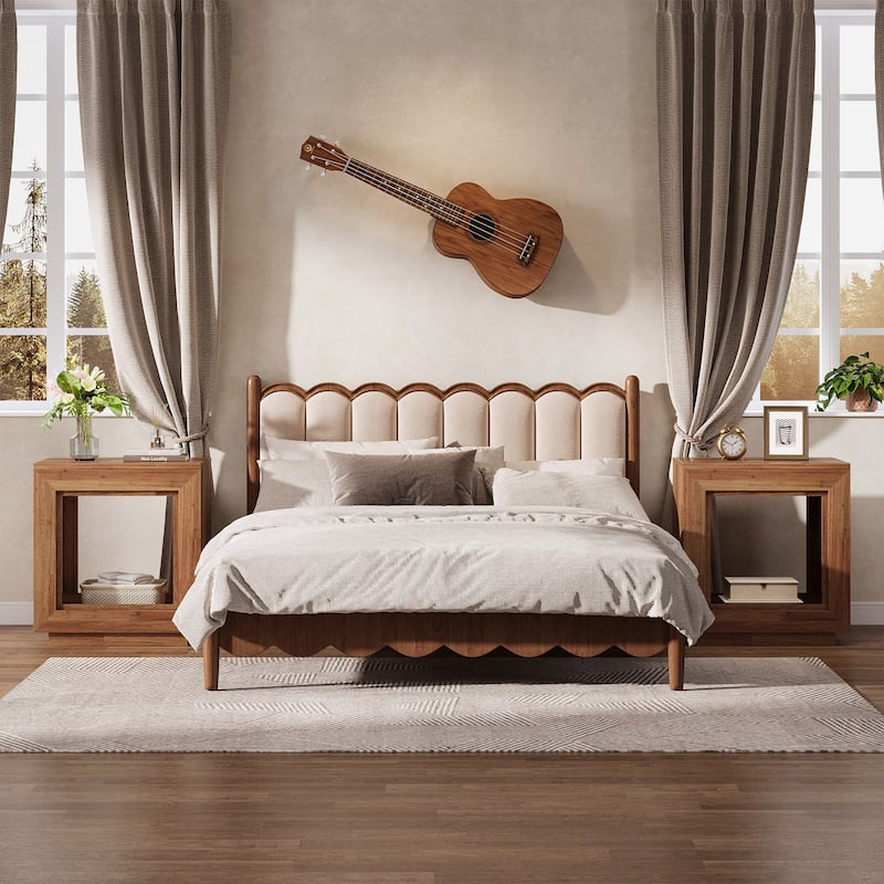 End Table, Side Table with Storage Shelf, Nightstand Bedside Table for Bedroom, Living Room, Entryway