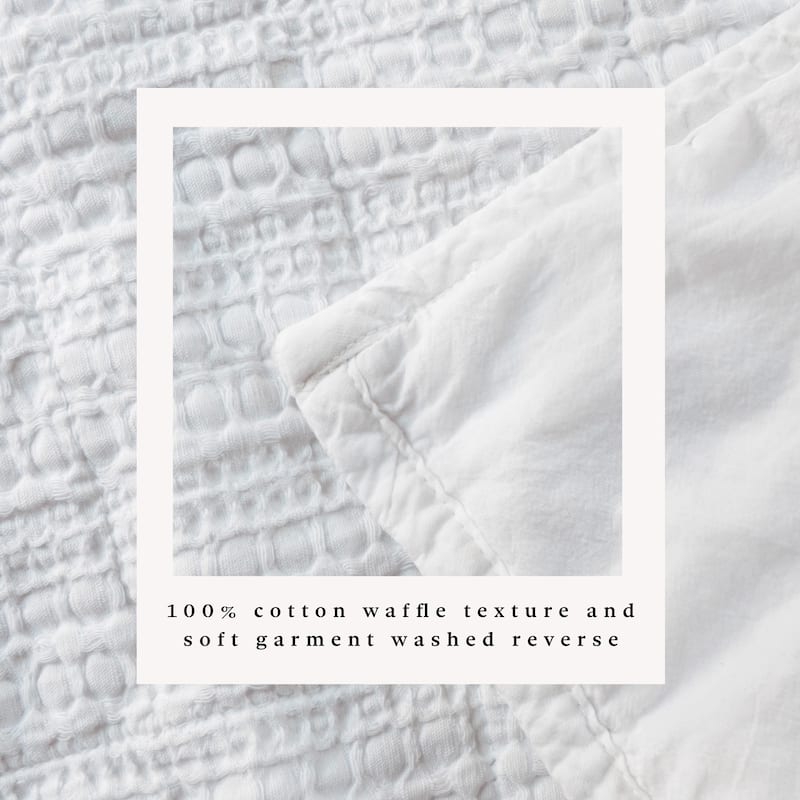 Linery & Co. Cotton Honeycomb Waffle Garment Washed Quilt Set