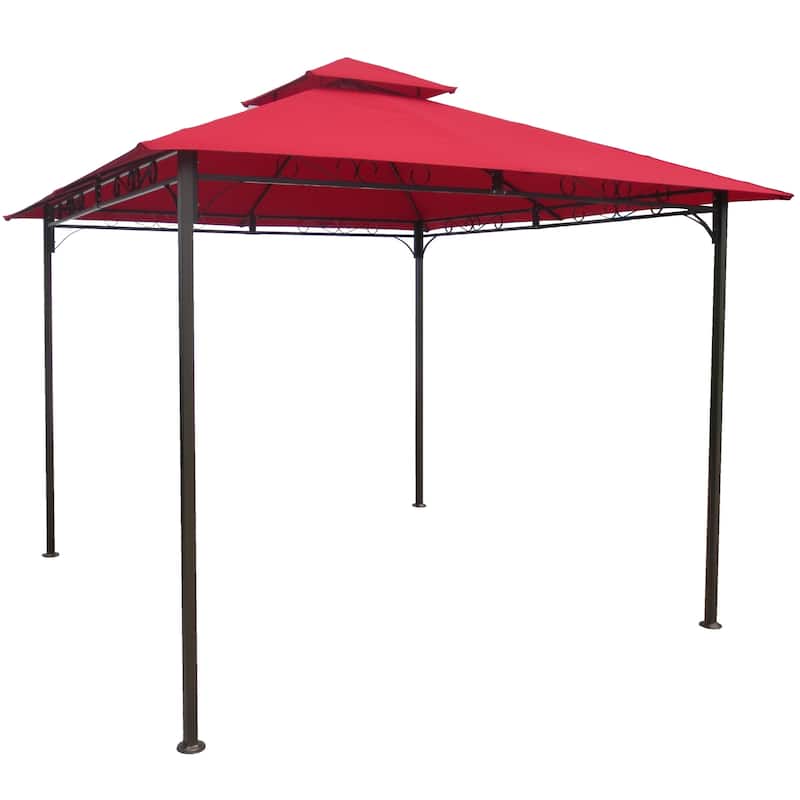 St. Kitts 10-foot Square Vented Gazebo - Ruby Red