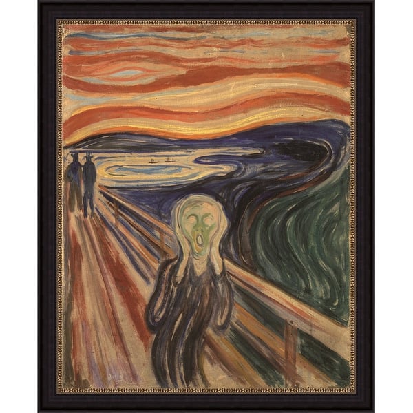The Scream By Edvard Munch Giclee Print Oil Painting Black Frame Size 29 X 36 Overstock 32081831