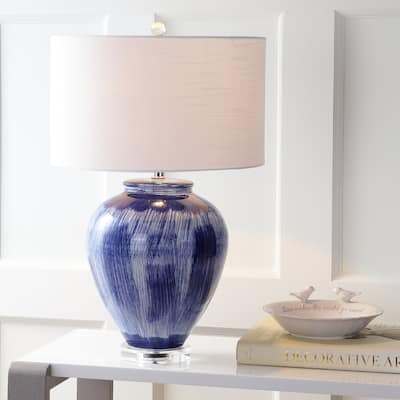 Leo 26" Ceramic LED Table Lamp, Seaside Blue by JONATHAN Y