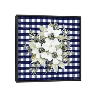 iCanvas "Navy Floral I " by Cindy Jacobs Framed Canvas Print - Bed Bath ...