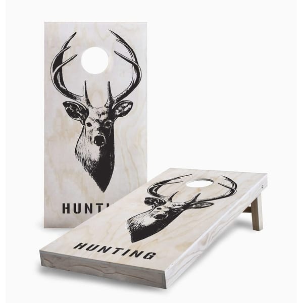 slide 2 of 7, Deer Silhouette Cornhole Game (Choose Wraps or Boards) 2x4 Boards (24" x 48") - Include ALL Accessories