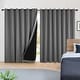 preview thumbnail 26 of 91, Deconovo 100 Percent Blackout with Liner Grommet Curtain (2 Panel) W100 x L108 - Dark Grey