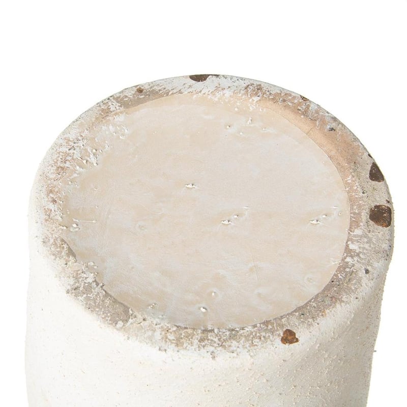 10" Brown And White Color Block Ceramic Round Jug Vase - 18.50