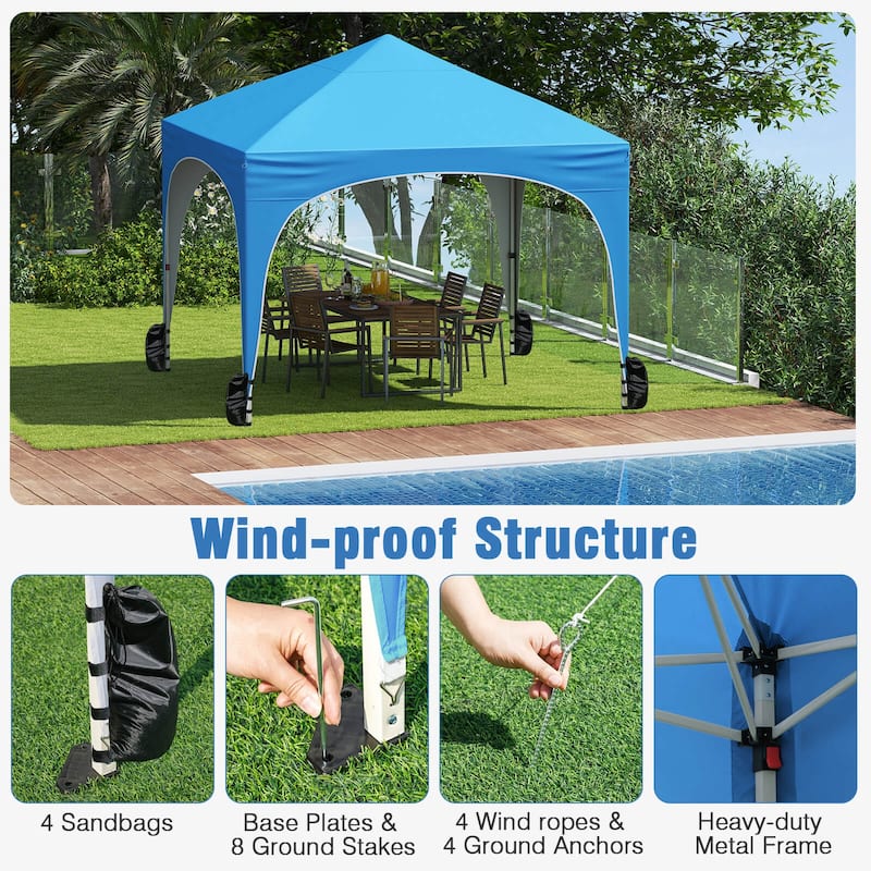 Costway 10 X 10 FT Pop up Canopy Tent Outdoor Easy Setup Sunshade with - See Details