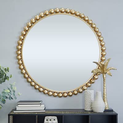 CosmoLiving by Cosmopolitan Metal Wall Mirror with Bead Detailing