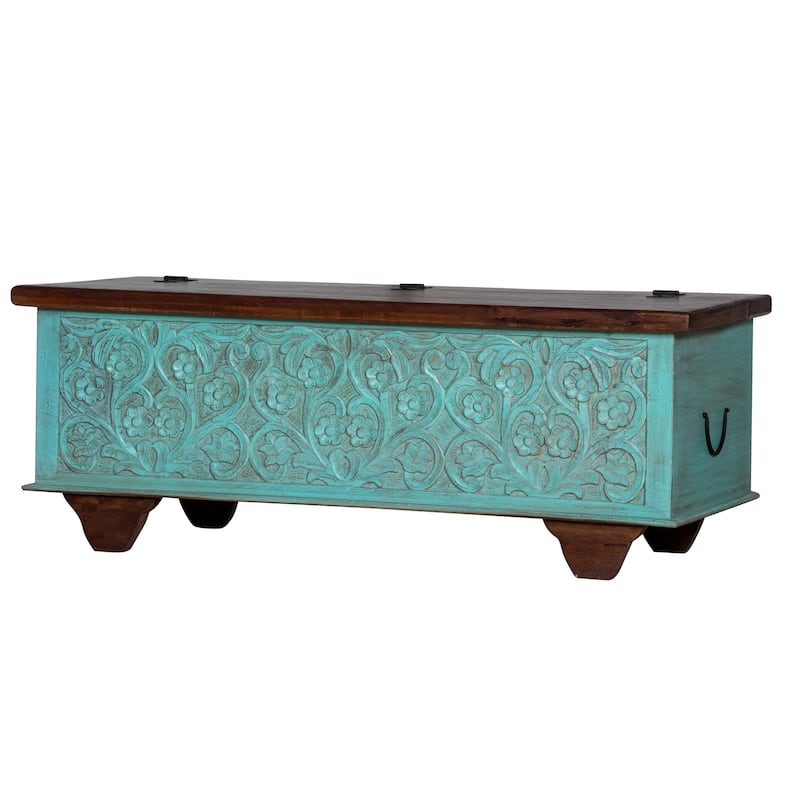 Maadze Shabby Chic 42.5 inch long Carved Storage Trunk