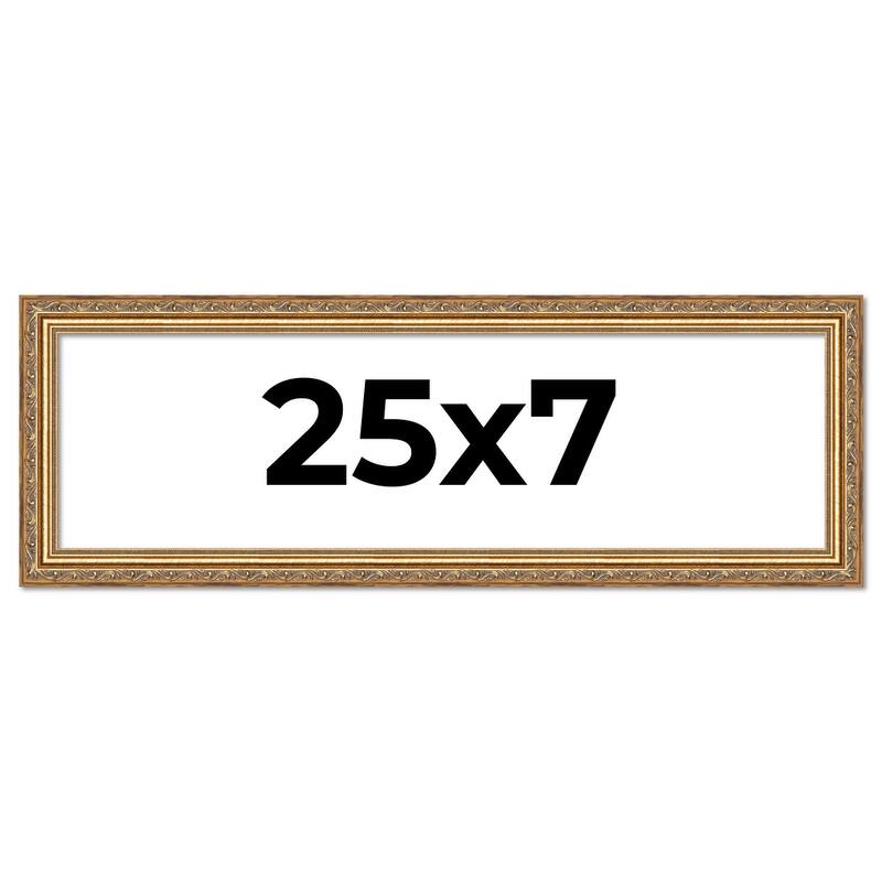 25x7 Frame Red Solid Wood Picture Frame Width 1.75 Inches | Interior Frame Depth 1 13/16 Inches