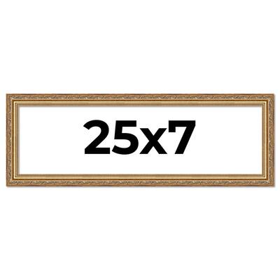 25x7 Frame Red Solid Wood Picture Frame Width 1.75 Inches | Interior Frame Depth 1 13/16 Inches