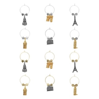 Leinuosen 24 Pcs Wine Glass Charms Party Gemstone Beads Charm Markers Drink Markers Tags Wine Tasting Party Favors Decorations For Stem Glasses Christmas Valentines Wedding Birthday