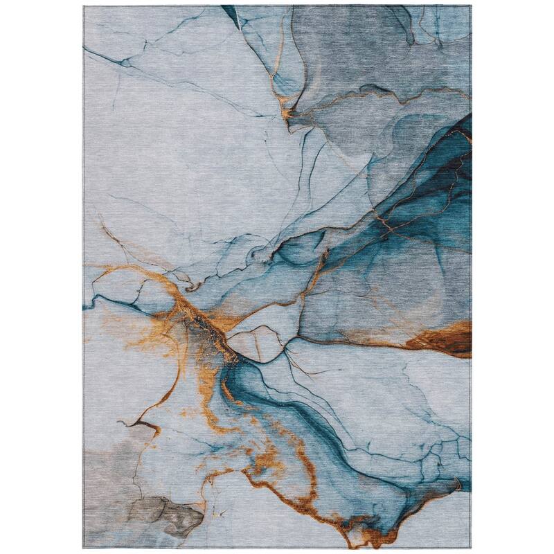 HomeRoots Abstract Modern Rectangle Outdoor Rug