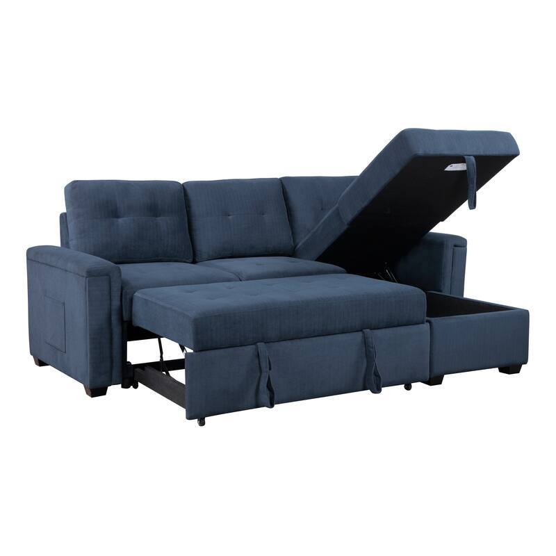 Scarlett Textured Fabric Sectional Sofa with Reversible Chaise