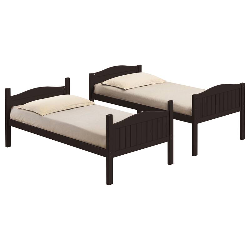 Arlo Transitional Wood Frame Bunk Bed with Ladder