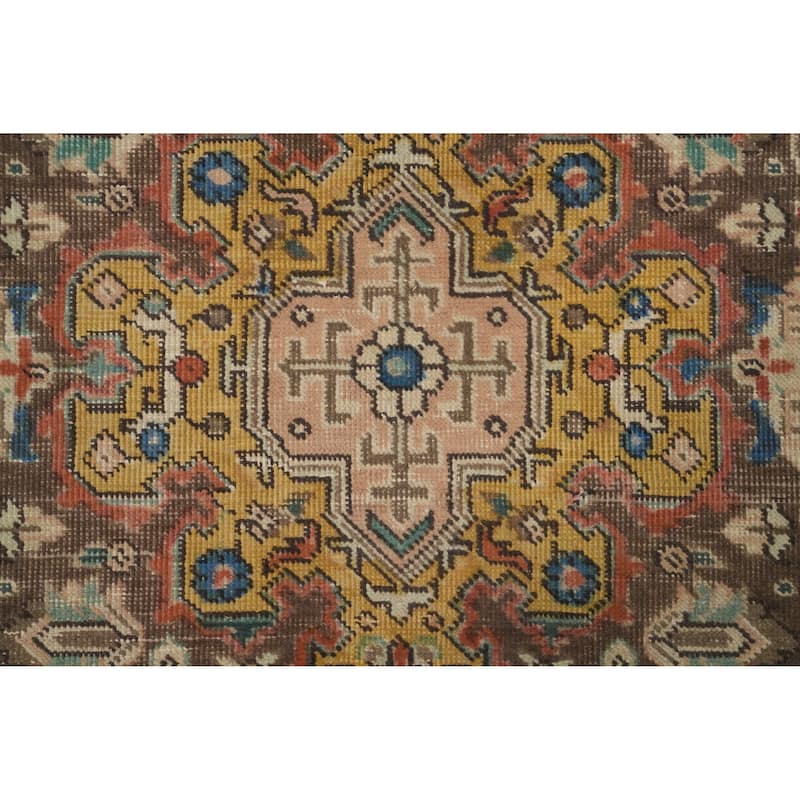 Hand Knotted Oriental 100% Wool Carpet Traditional Floral Pink Tabriz Area Rug - 9' 6'' X 6' 6''