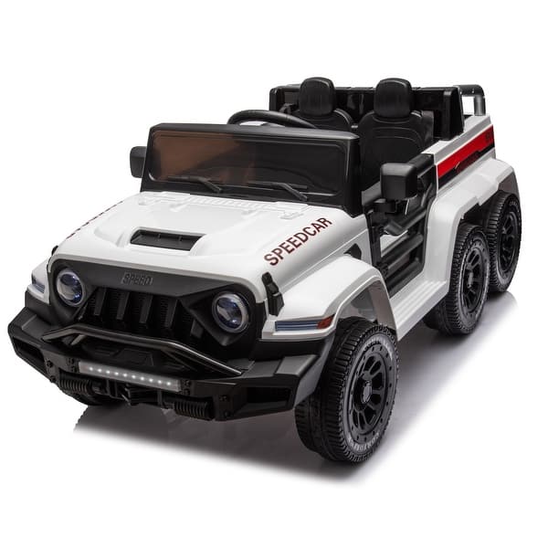 slide 2 of 60, 24V Ride-On Truck for Kids, 6-Wheel Pickup, Remote Control, Music, Lights, Storage