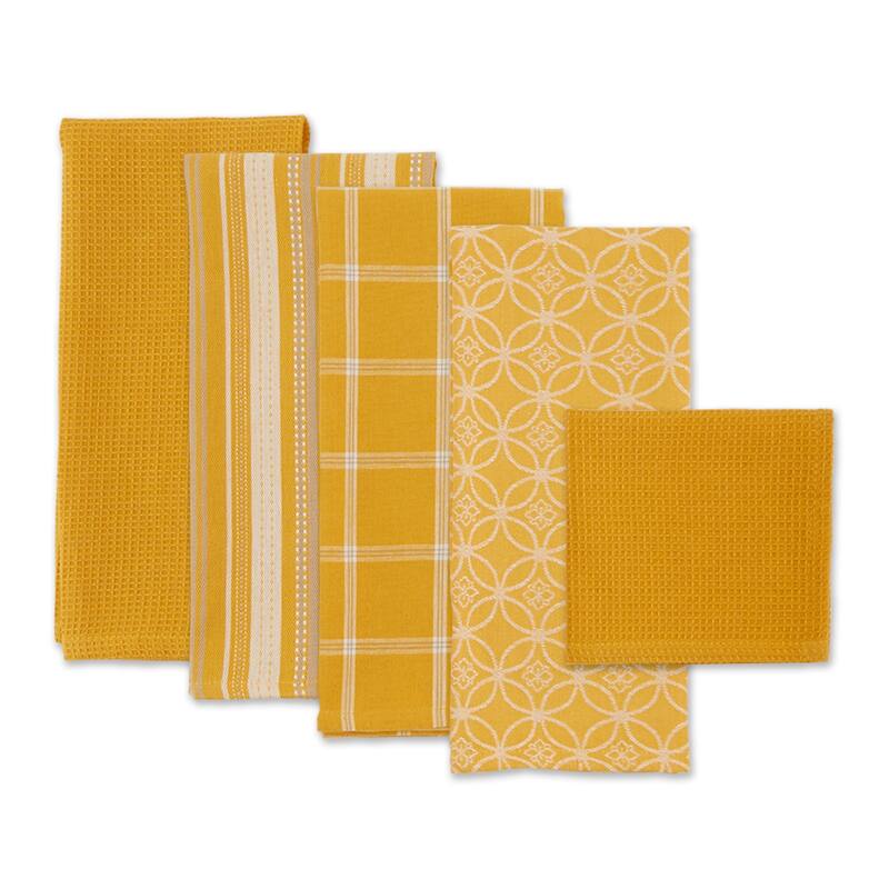 DII Assorted Kitchen Dishtowel & Dishcloths (Set of 5)