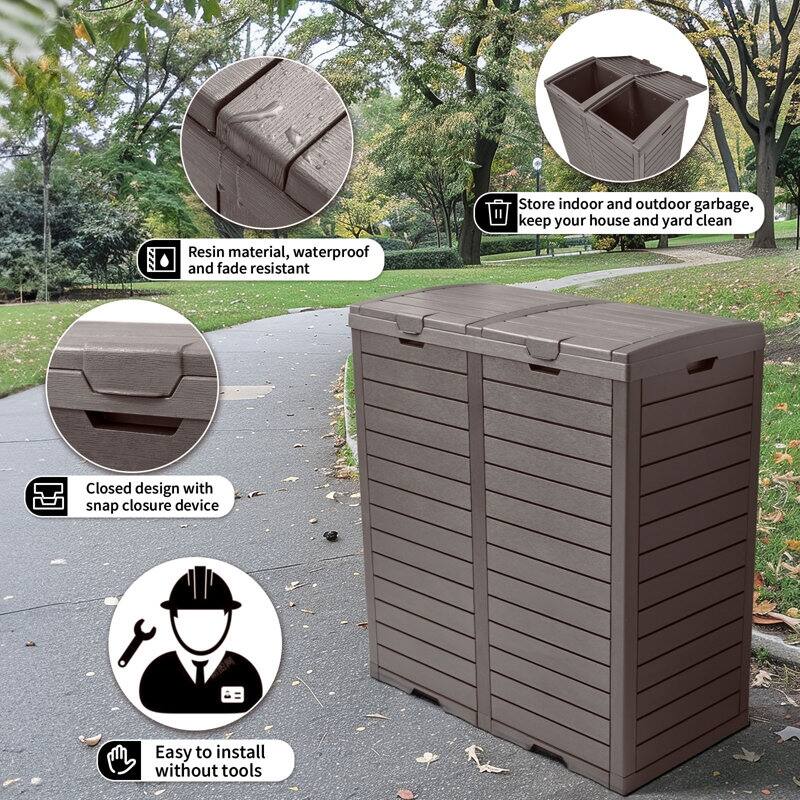 Resin Step On Curbside Trash Can & Recycling Bin