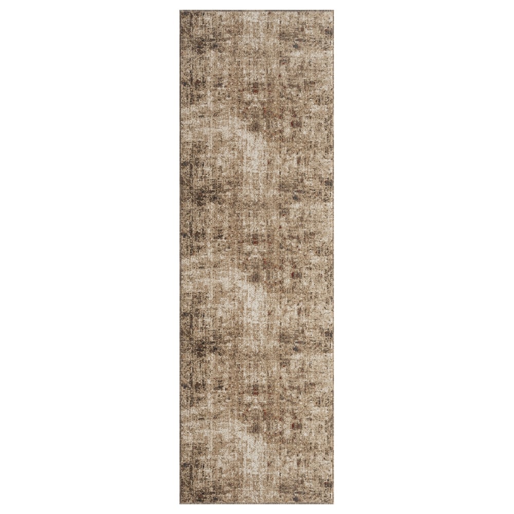 Porch & Den Delta Distressed Sand Tones Abstract Area Rug